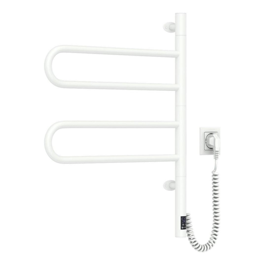 Drehbarer Elektro-Handtuchhalter mit Thermostat FOUETTE 128W/230V 64,6 cm IP44 weiß