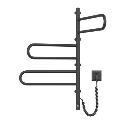 Drehbarer Elektro-Handtuchhalter mit Thermostat FOUETTE 185W/230V 81,8 cm IP44 schwarz