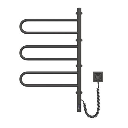 Drehbarer Elektro-Handtuchhalter mit Thermostat FOUETTE 185W/230V 81,8 cm IP44 schwarz