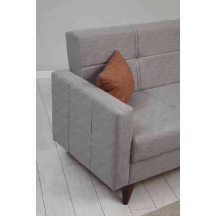 Dreisitziges ausklappbares Sofa KORFU, hellgrau