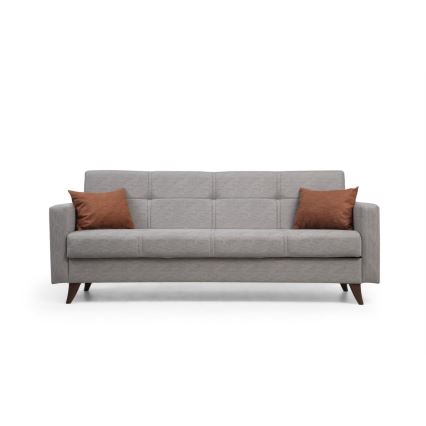 Dreisitziges ausklappbares Sofa KORFU, hellgrau