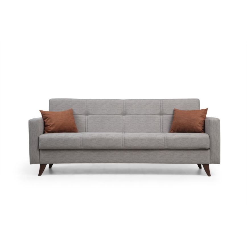 Dreisitziges ausklappbares Sofa KORFU, hellgrau