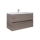 Dřevojas - Badezimmer-Unterschrank mit Waschbecken BANO 100x47 cm Dunkle Eiche/Weiß