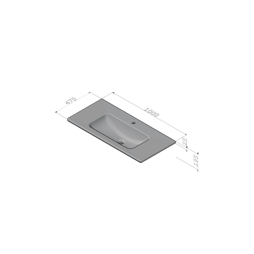 Dřevojas - Badezimmer-Unterschrank mit Waschbecken BANO 100x47 cm Dunkle Eiche/Weiß