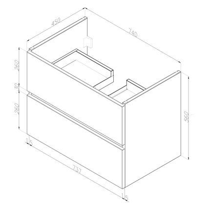 Dřevojas - Badezimmerschrank mit Waschbecken BANO 78x47 cm Eiche/Weiß