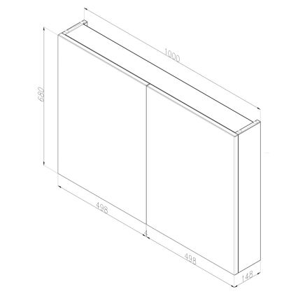 Dřevojas - Spiegelschrank NEXI 100x68 cm weiß