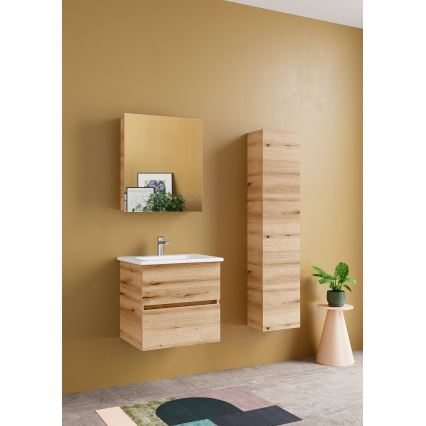 Dřevojas - Spiegelschrank NEXI 60x68 cm Eiche