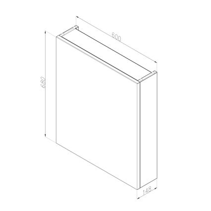 Dřevojas - Spiegelschrank NEXI 60x68 cm Eiche