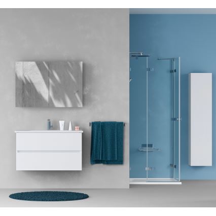 Dřevojas - Waschtischunterschrank mit Waschbecken BANO 100x47 cm weiß