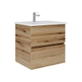 Dřevojas - Waschtischunterschrank mit Waschbecken BANO 60x47 cm Eiche/weiß