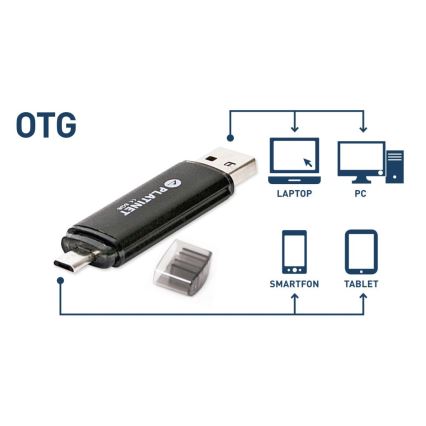 Dual Flash Drive USB + MicroUSB 32GB schwarz