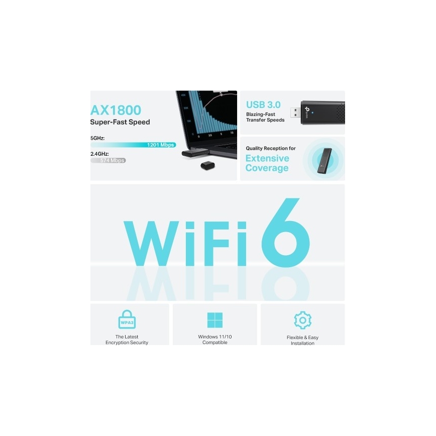 Dualband Wi‑Fi 6 WLAN-USB-Adapter