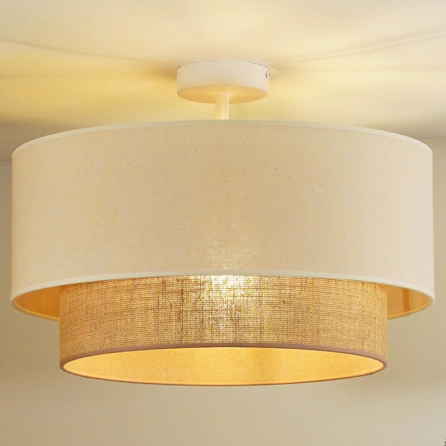 Duolla - Aufbauleuchte BOHO 1xE27/15W/230V d 45 cm cremefarben/braun