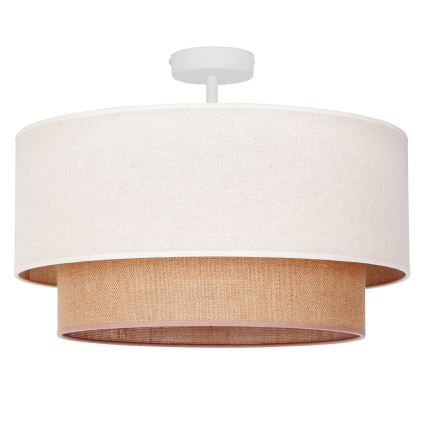 Duolla - Aufbauleuchte BOHO 1xE27/15W/230V d 45 cm cremefarben/braun