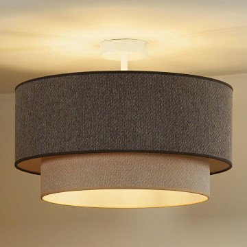 Duolla - Aufbauleuchte BOHO ECO RECYCLING 1xE27/15W/230V d 45 cm braun/cremefarben
