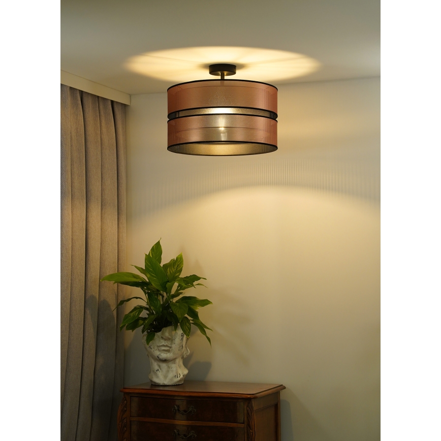 Duolla - Aufbauleuchte COPPER SHINY 1xE27/15W/230V d 40 cm kupfern/schwarz