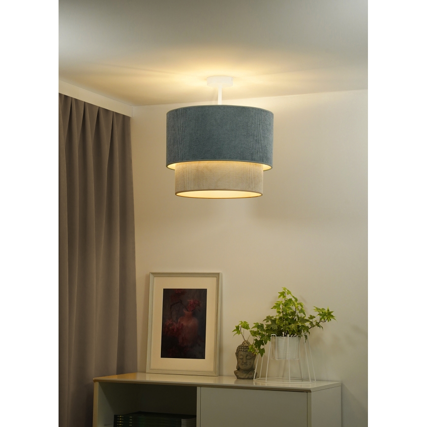 Duolla - Aufbauleuchte CORDUROY 1xE27/15W/230V d 40 cm blau/beige