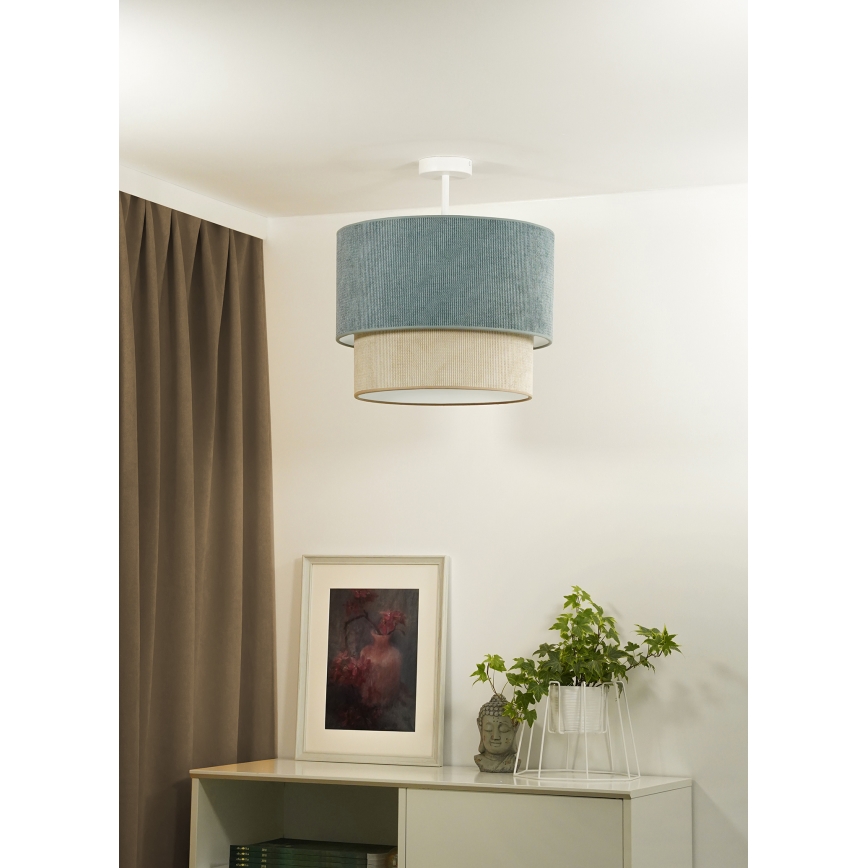 Duolla - Aufbauleuchte CORDUROY 1xE27/15W/230V d 40 cm blau/beige