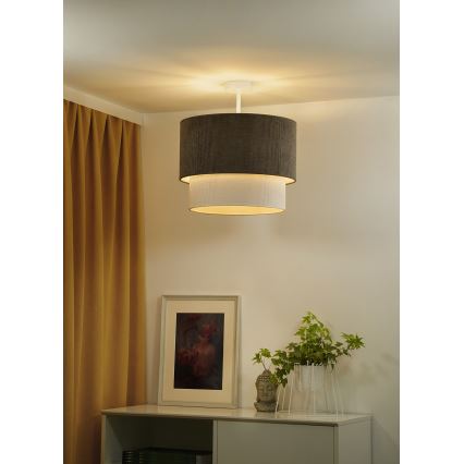 Duolla - Aufbauleuchte CORDUROY 1xE27/15W/230V d 40 cm braun/cremefarben
