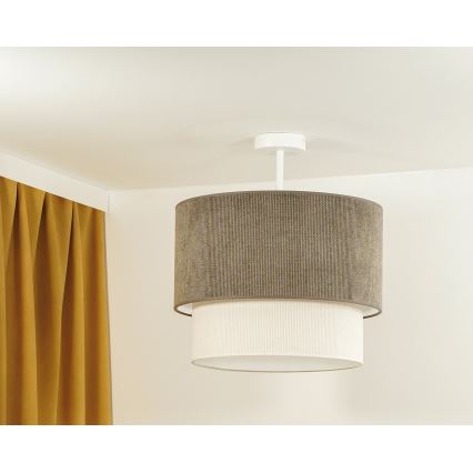 Duolla - Aufbauleuchte CORDUROY 1xE27/15W/230V d 40 cm braun/cremefarben