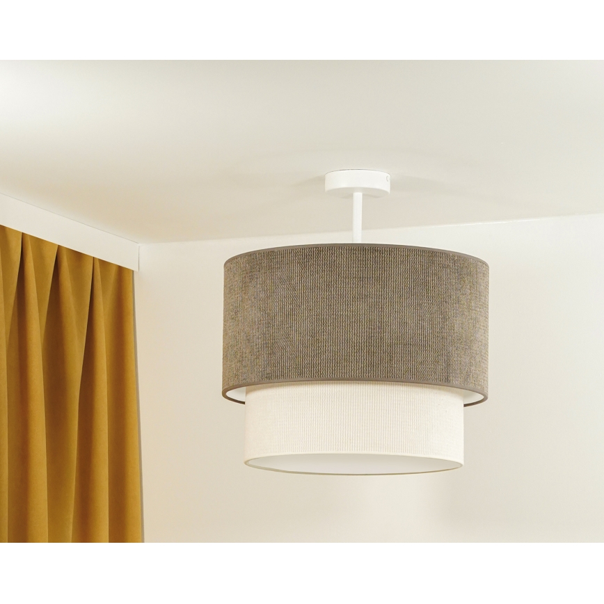 Duolla - Aufbauleuchte CORDUROY 1xE27/15W/230V d 40 cm braun/cremefarben
