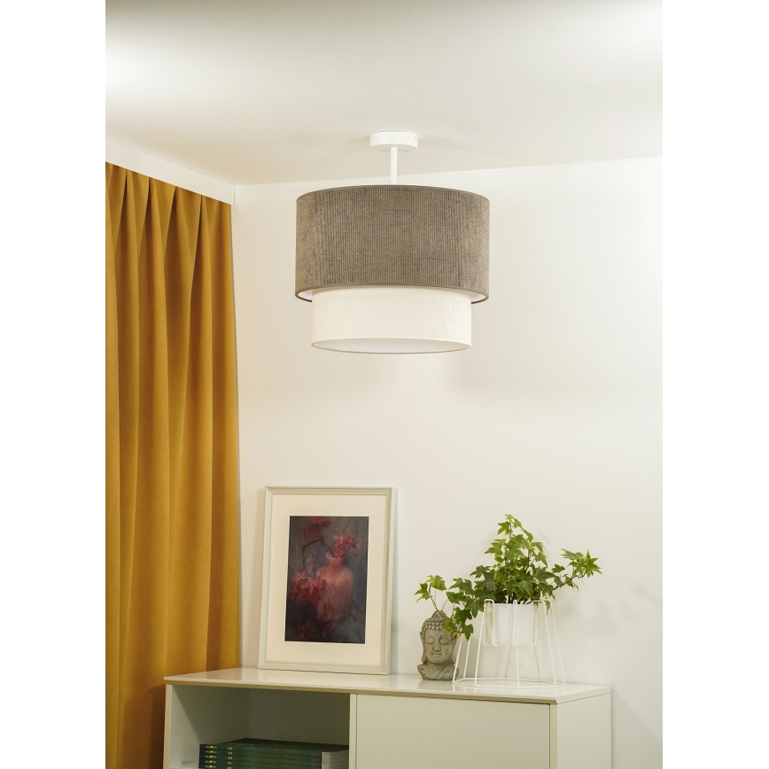 Duolla - Aufbauleuchte CORDUROY 1xE27/15W/230V d 40 cm braun/cremefarben