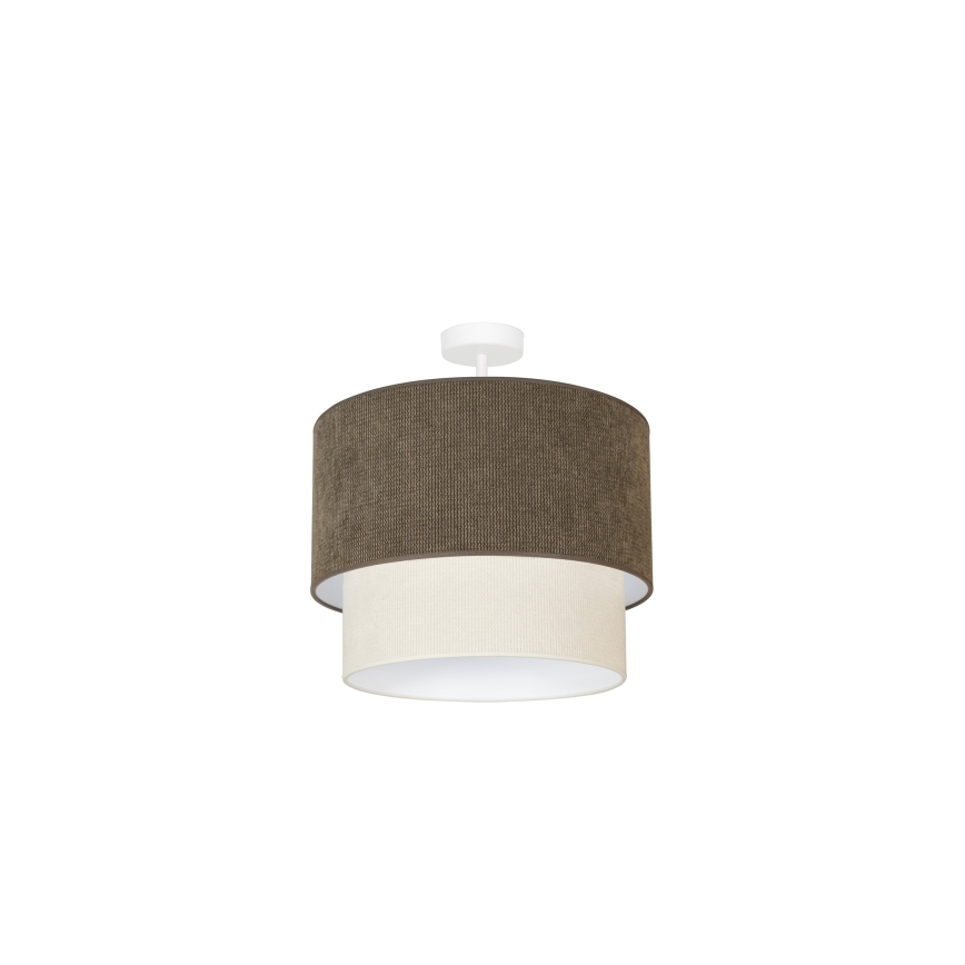 Duolla - Aufbauleuchte CORDUROY 1xE27/15W/230V d 40 cm braun/cremefarben
