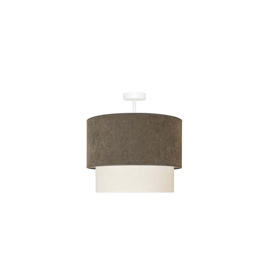 Duolla - Aufbauleuchte CORDUROY 1xE27/15W/230V d 40 cm braun/cremefarben