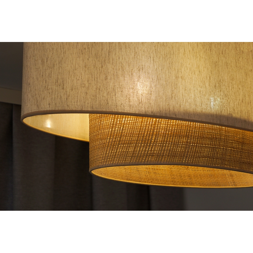 Duolla - Aufbauleuchte DOUBLE OVAL NATURE 2xE27/15W/230V cremefarben/beige