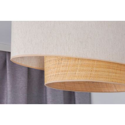 Duolla - Aufbauleuchte DOUBLE OVAL NATURE 2xE27/15W/230V cremefarben/beige