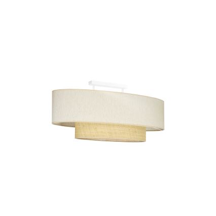 Duolla - Aufbauleuchte DOUBLE OVAL NATURE 2xE27/15W/230V cremefarben/beige