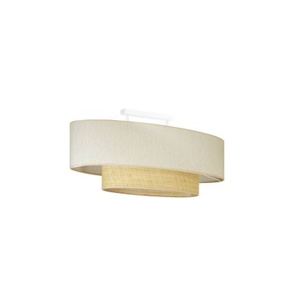 Duolla - Aufbauleuchte DOUBLE OVAL NATURE 2xE27/15W/230V cremefarben/beige