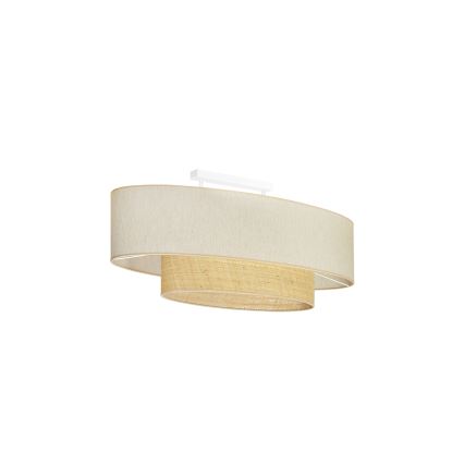 Duolla - Aufbauleuchte DOUBLE OVAL NATURE 2xE27/15W/230V cremefarben/beige