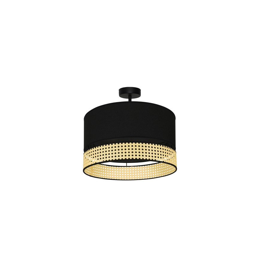 Duolla - Aufbauleuchte DOUBLE RATTAN 1xE27/15W/230V d 40 cm schwarz/beige
