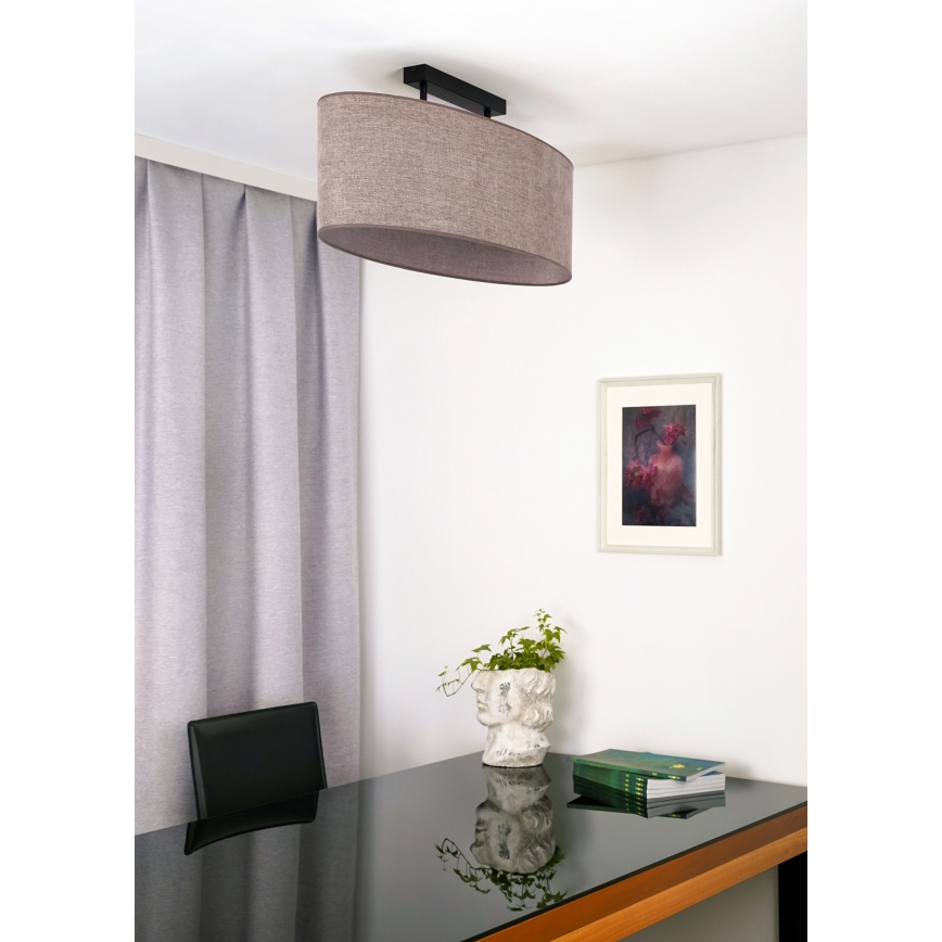 Duolla - Aufbauleuchte OVAL 2xE27/15W/230V braun