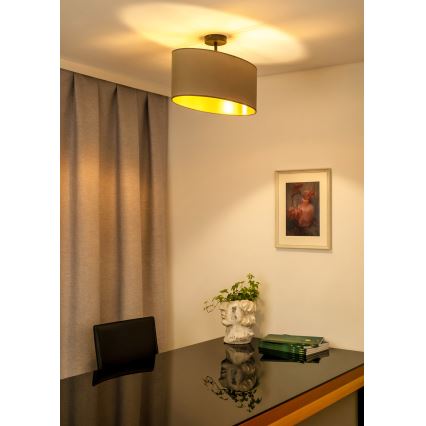 Duolla - Aufbauleuchte OVAL VEGAN 1xE27/15W/230V beige