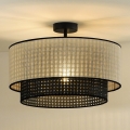 Duolla - Aufbauleuchte RATTAN YUTE 1xE27/15W/230V d 45 cm cremefarben/schwarz