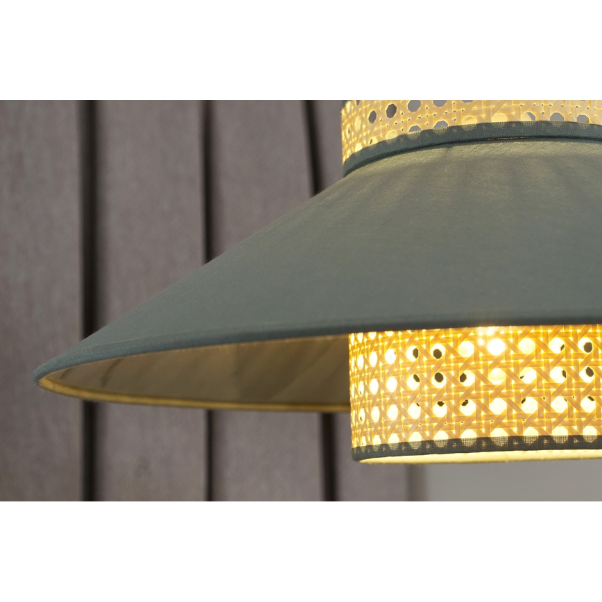 Duolla - Aufbauleuchte RIO RATTAN 1xE27/15W/230V d 45 cm grün/Rattan