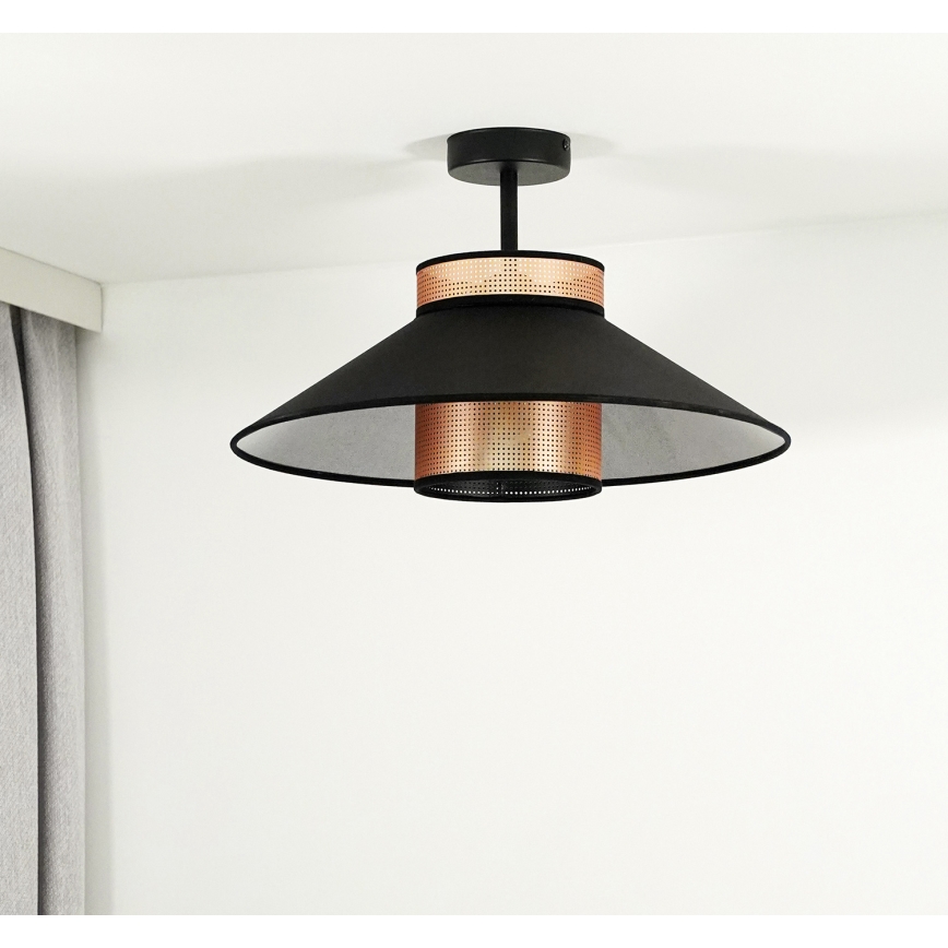 Duolla - Aufbauleuchte RIO SHINY 1xE27/15W/230V d 45 cm schwarz/kupfern