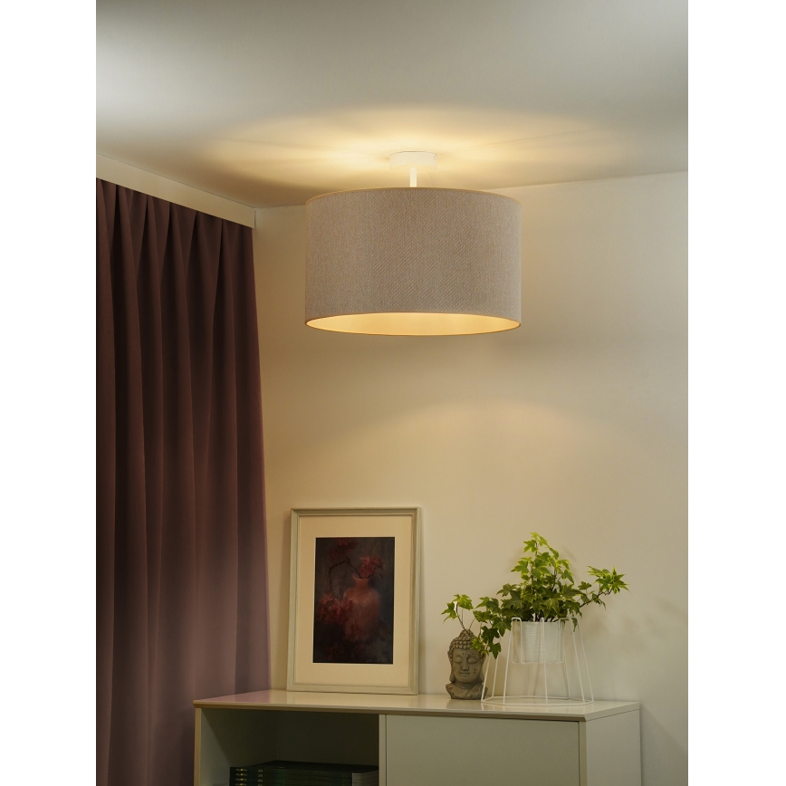 Duolla - Aufbauleuchte ROLLER ECO RECYCLING 1xE27/15W/230V d 45 cm cremefarben
