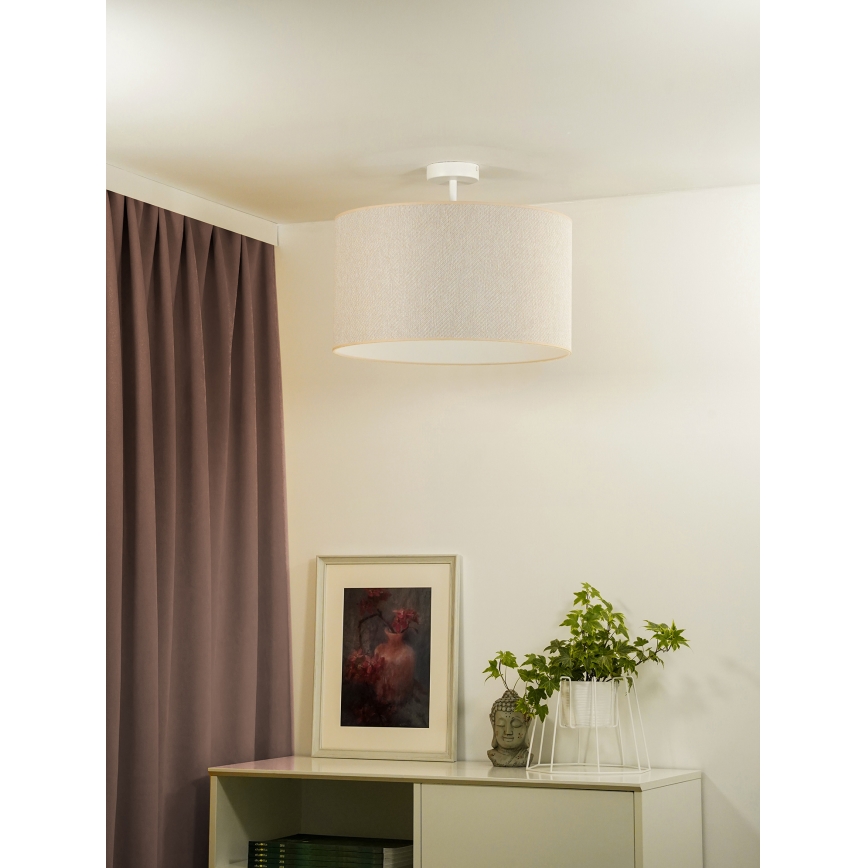 Duolla - Aufbauleuchte ROLLER ECO RECYCLING 1xE27/15W/230V d 45 cm cremefarben