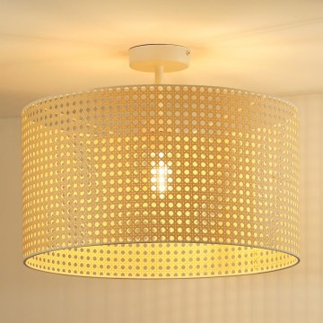 Duolla - Aufbauleuchte ROLLER RATTAN 1xE27/15W/230V d 45 cm beige