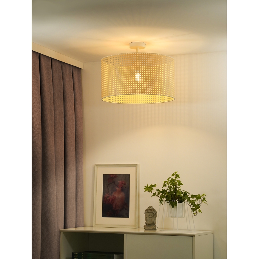 Duolla - Aufbauleuchte ROLLER RATTAN 1xE27/15W/230V d 45 cm beige