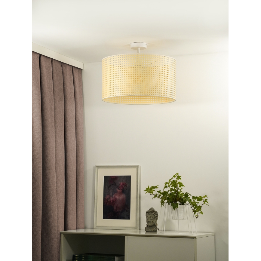 Duolla - Aufbauleuchte ROLLER RATTAN 1xE27/15W/230V d 45 cm beige