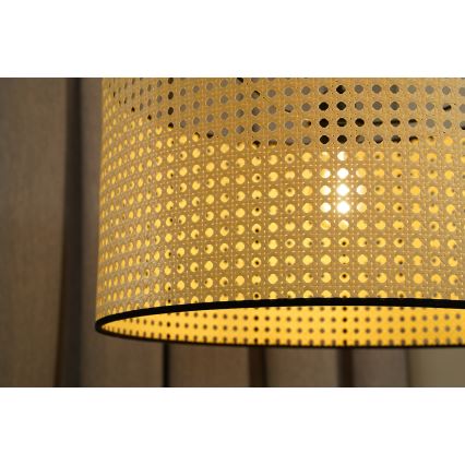 Duolla - Aufbauleuchte ROLLER RATTAN 1xE27/15W/230V d 45 cm beige/schwarz