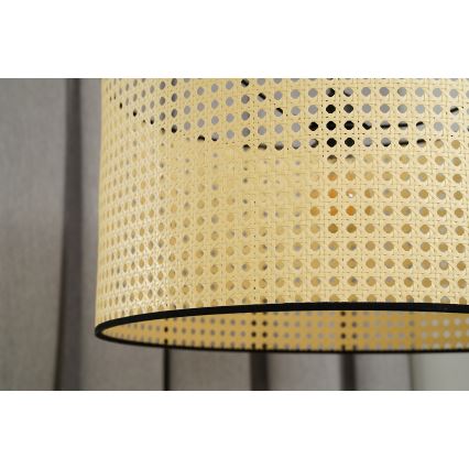 Duolla - Aufbauleuchte ROLLER RATTAN 1xE27/15W/230V d 45 cm beige/schwarz
