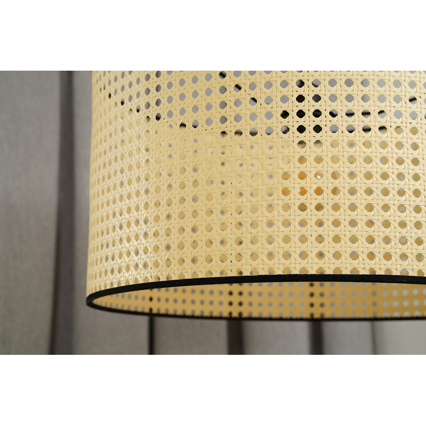 Duolla - Aufbauleuchte ROLLER RATTAN 1xE27/15W/230V d 45 cm beige/schwarz