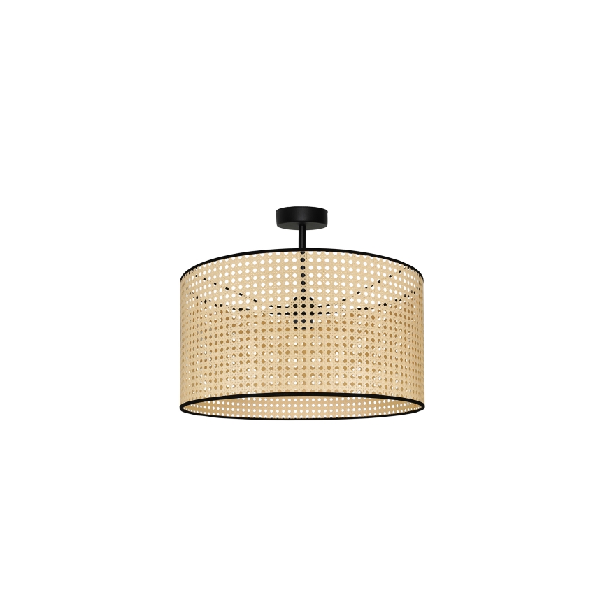Duolla - Aufbauleuchte ROLLER RATTAN 1xE27/15W/230V d 45 cm beige/schwarz
