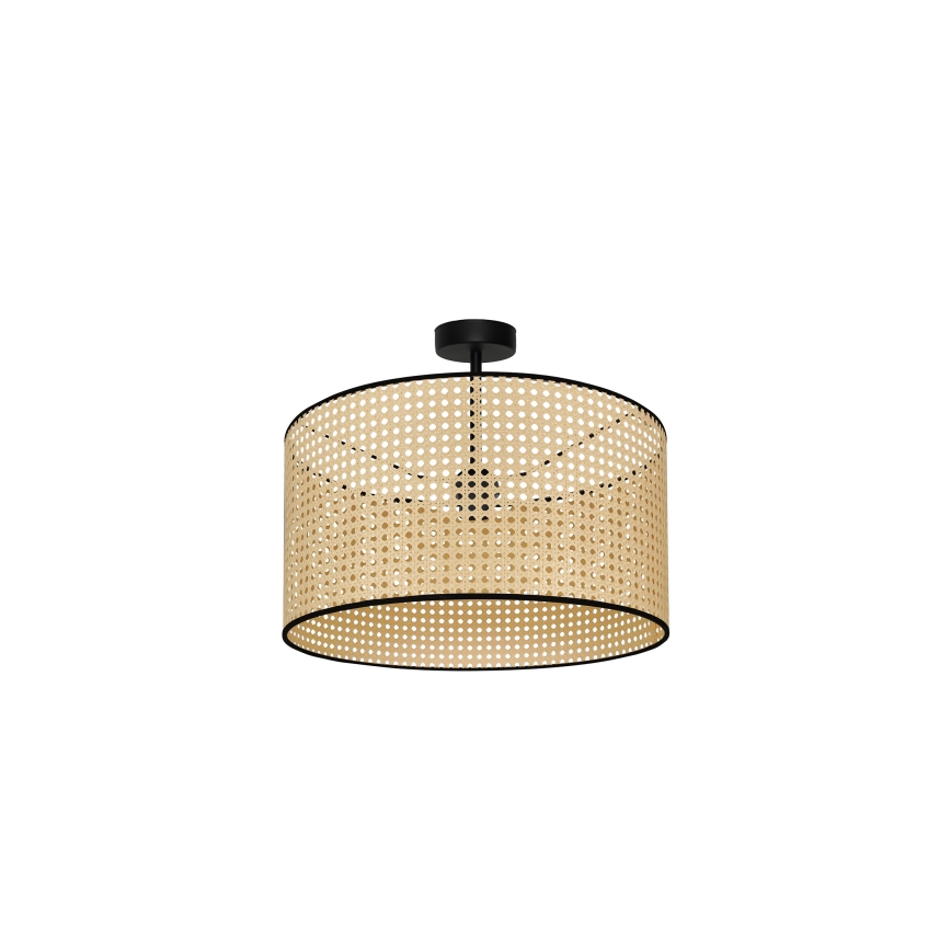 Duolla - Aufbauleuchte ROLLER RATTAN 1xE27/15W/230V d 45 cm beige/schwarz