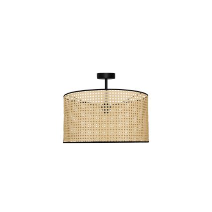 Duolla - Aufbauleuchte ROLLER RATTAN 1xE27/15W/230V d 45 cm beige/schwarz